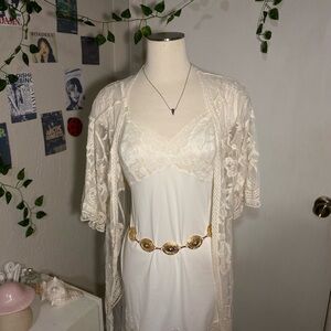 Vintage Vanity Fair Cream Lace Slip Dress